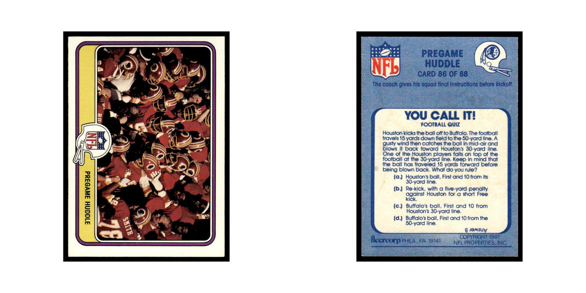Pregame Huddle 1981 Fleer Team Action #86 Football Card NM