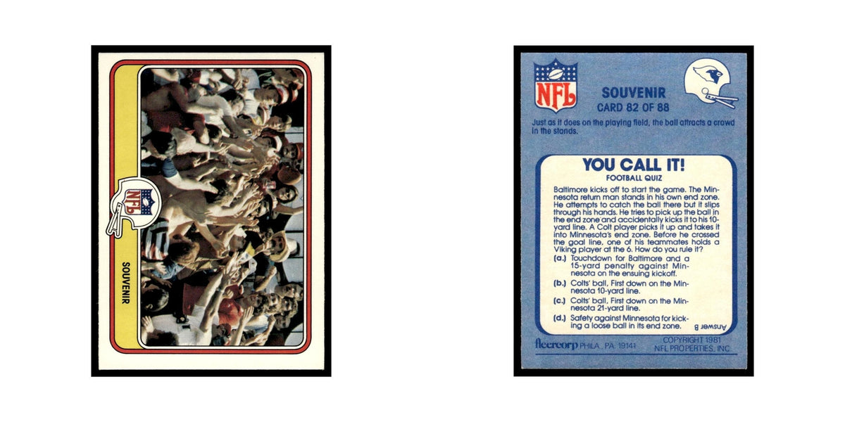 Souvenir 1981 Fleer Team Action #82 Football Card NM
