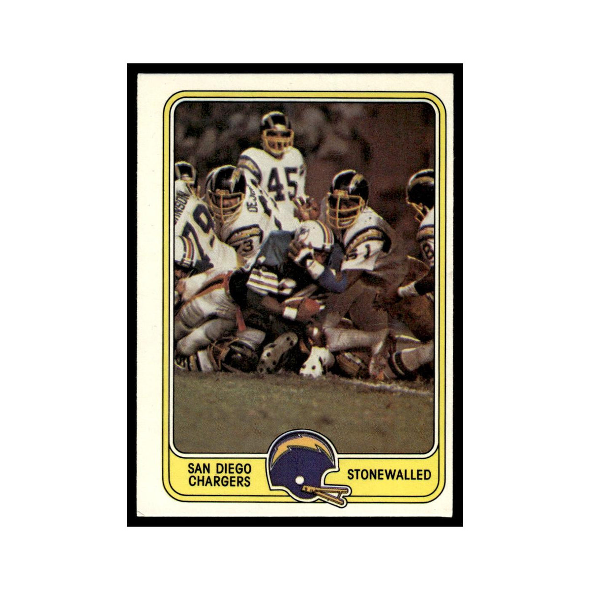 Stonewalled 1981 Fleer Team Action #48 San Diego Chargers Football Card NM