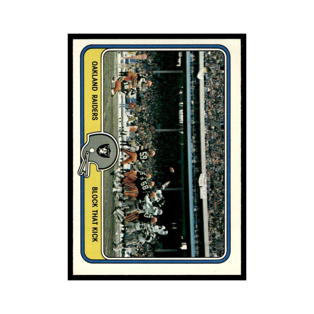 Block that Kick 1981 Fleer Team Action #40 Oakland Raiders Football Card NM