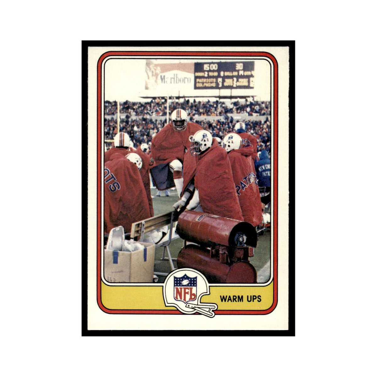 Warm Ups 1981 Fleer Team Action #80 New England Patriots Football Card NM