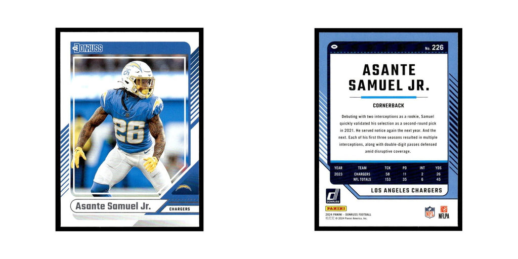 Asante Samuel Jr. 2024 Donruss #226 Los Angeles Chargers Football Card NM