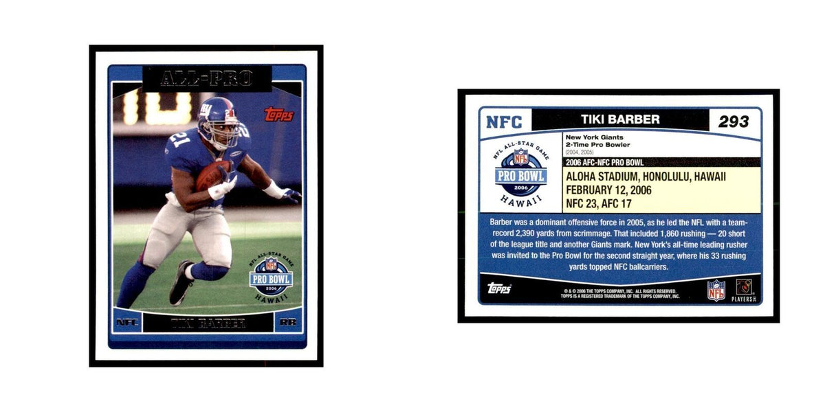 Tiki Barber 2006 Topps #293 Football Cards Football Card NM