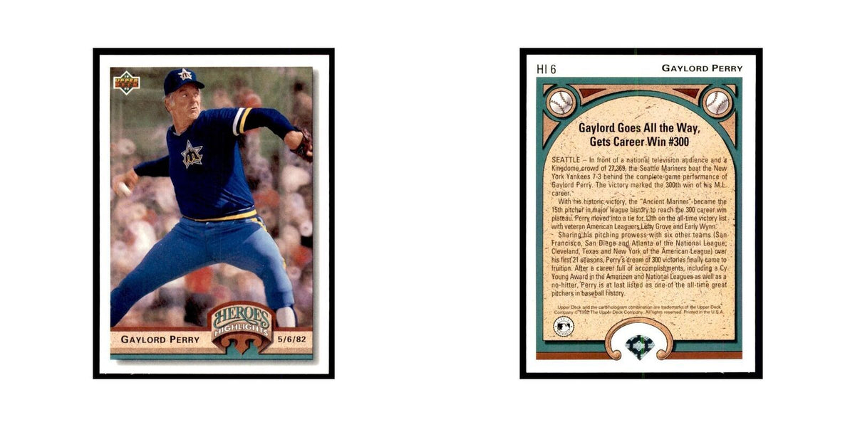 Gaylord Perry 1992 Upper Deck #HI6 Baseball Cards Baseball Card NM