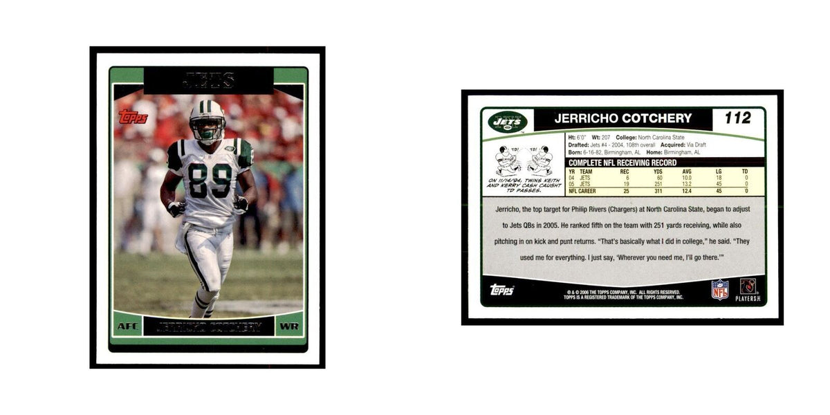 Jerricho Cotchery 2006 Topps #112 Football Cards Football Card NM