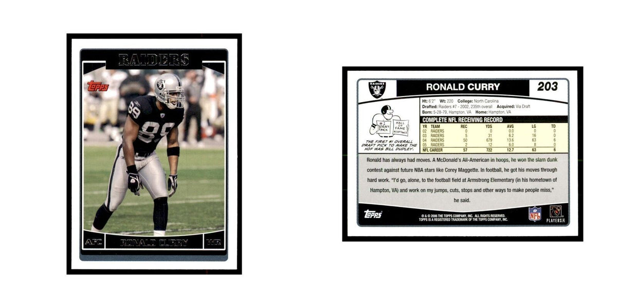 Ronald Curry 2006 Topps #203 Football Cards Football Card NM