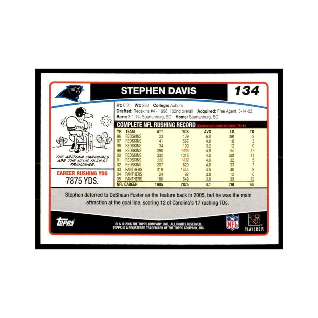 Stephen Davis 2006 Topps #134 Football Cards Football Card NM