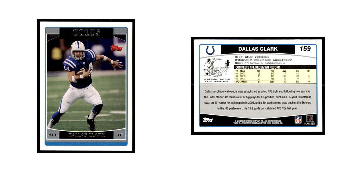 Dallas Clark 2006 Topps #159 Football Cards Football Card NM