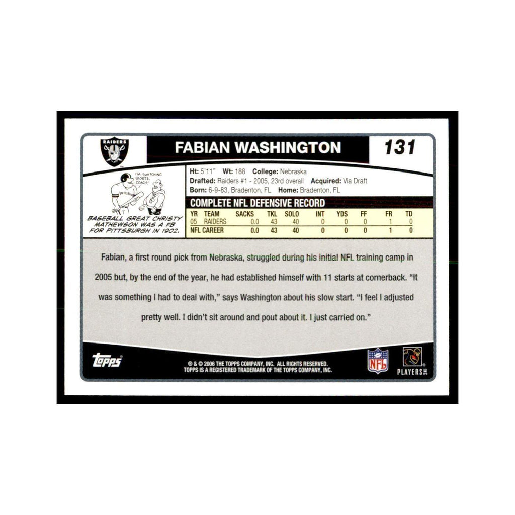 Fabian Washington 2006 Topps #131 Football Cards Football Card NM