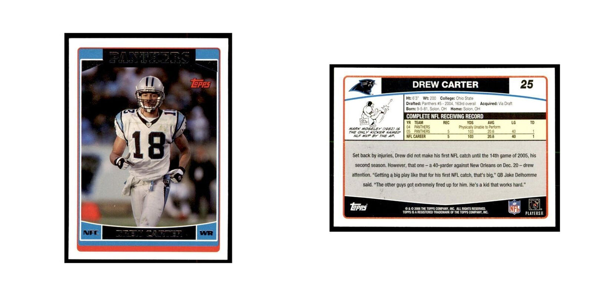 Drew Carter 2006 Topps #25 Football Cards Football Card NM