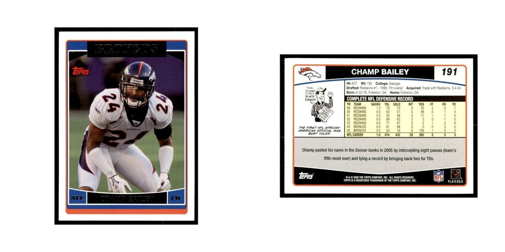 Champ Bailey 2006 Topps #191 Football Cards Football Card NM