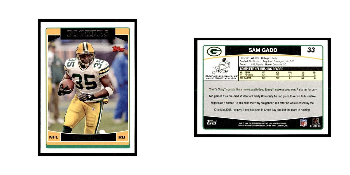 Samkon Gado 2006 Topps #33 Football Cards Football Card NM