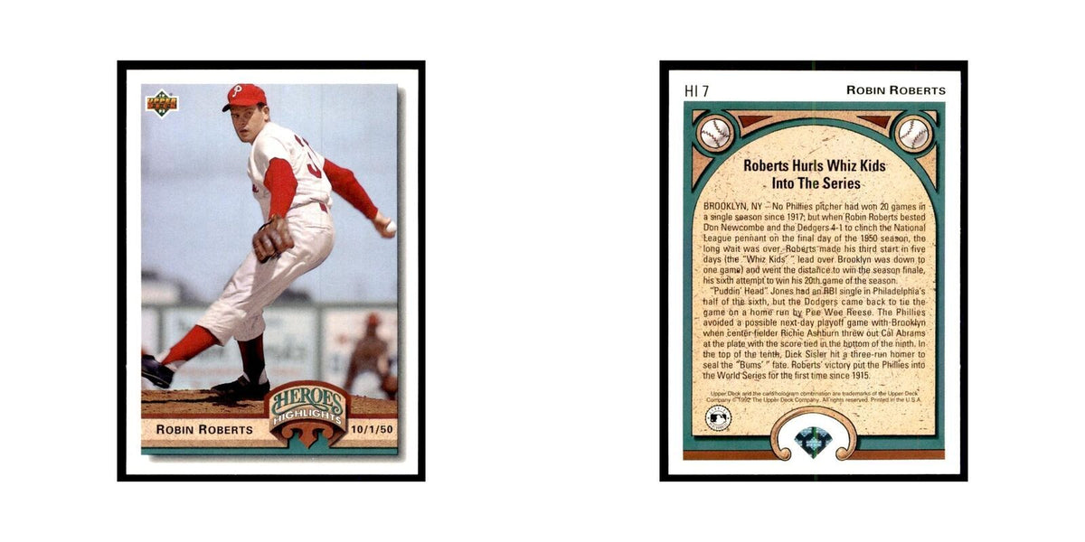Robin Roberts 1992 Upper Deck #HI7 Baseball Cards Baseball Card NM
