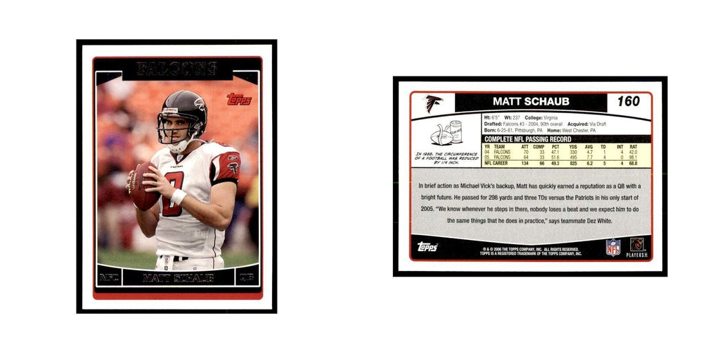 Matt Schaub 2006 Topps #160 Football Cards Football Card NM