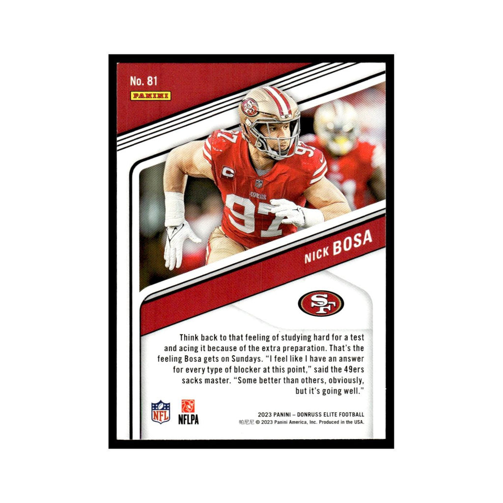 Nick Bosa 2023 Donruss Elite #81 San Francisco 49ers Football Card NM