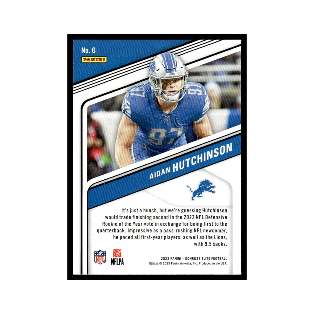 Aidan Hutchinson 2023 Donruss Elite #6 Detroit Lions Football Card NM