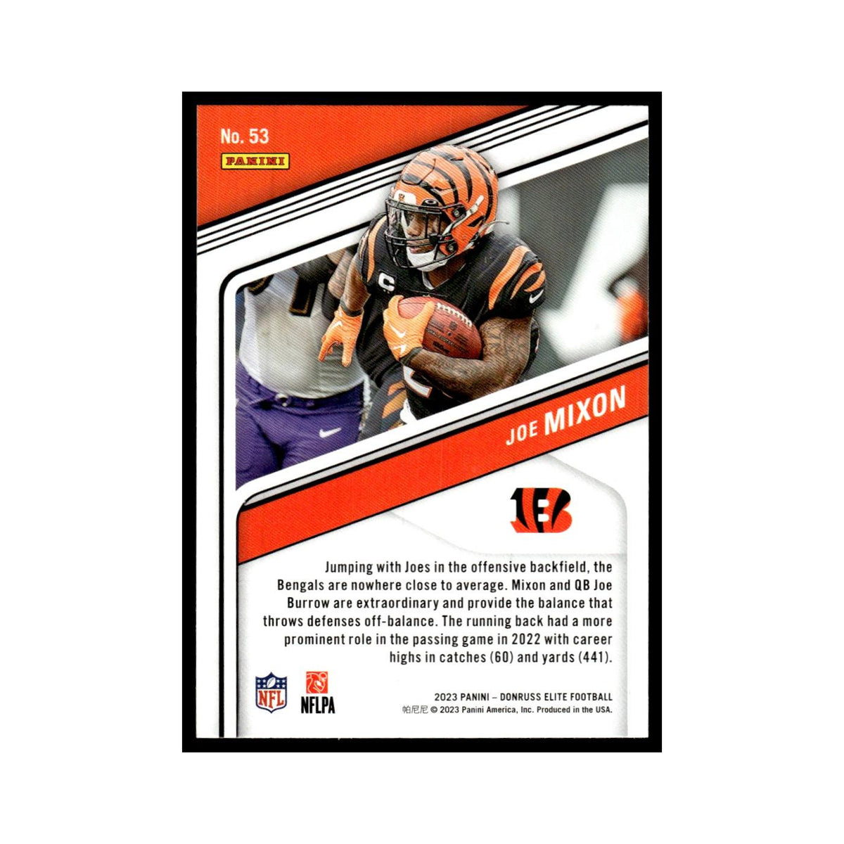 Joe Mixon 2023 Donruss Elite #53 Oklahoma Sooners Football Card NM