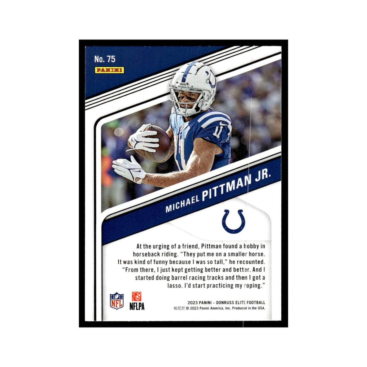 Michael Pittman Jr. 2023 Donruss Elite #75 Indianapolis Colts Football Card NM