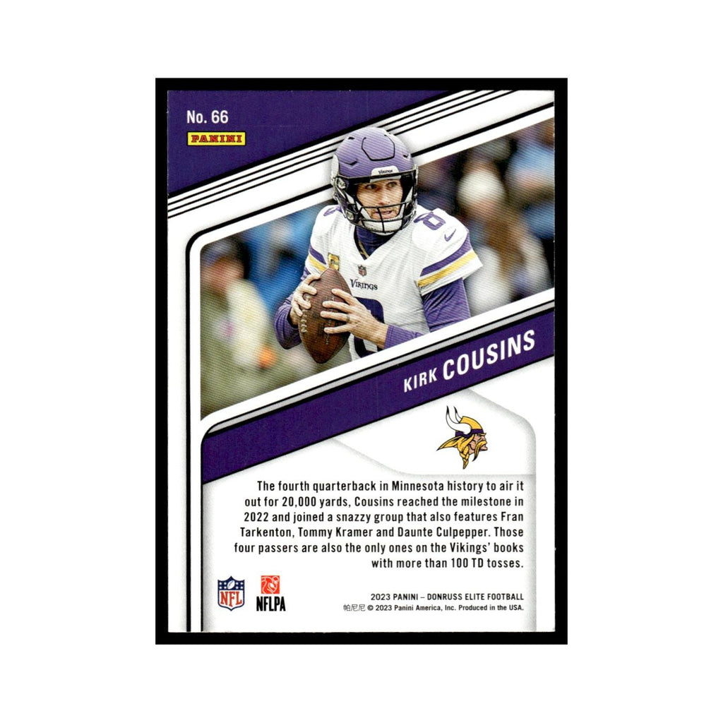 Kirk Cousins 2023 Donruss Elite #66 Minnesota Vikings Football Card NM