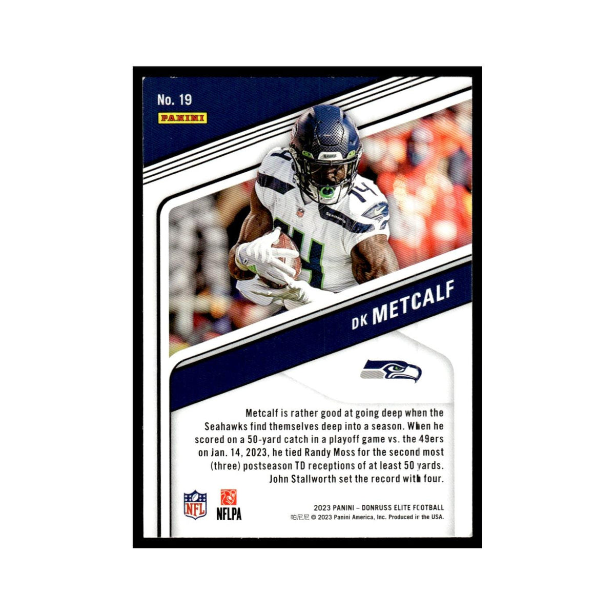 DK Metcalf 2023 Donruss Elite #19 Seattle Seahawks Football Card NM