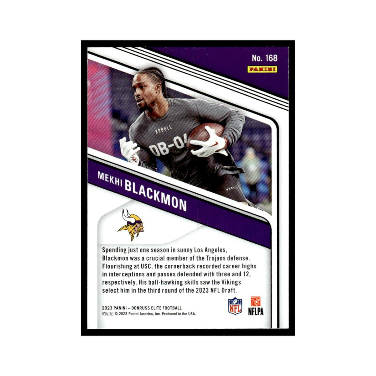 Mekhi Blackmon 2023 Donruss Elite #168 Minnesota Vikings Football Card NM