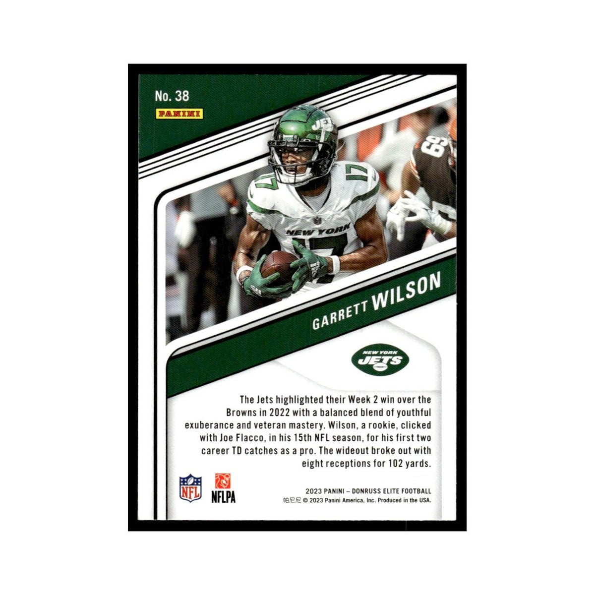 Garrett Wilson 2023 Donruss Elite #38 New York Jets Football Card NM