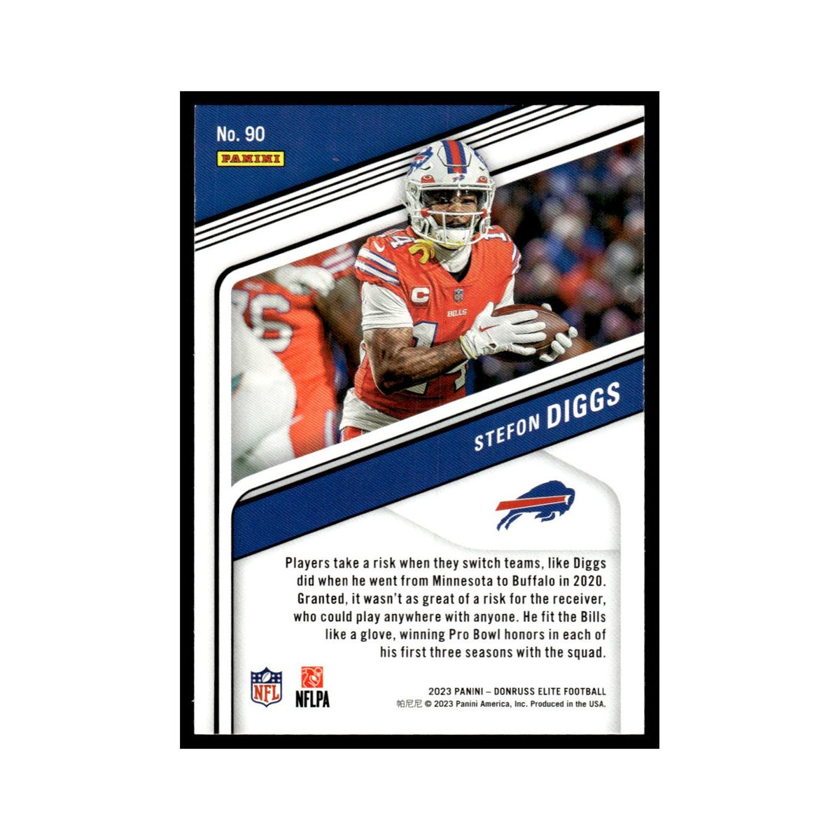 Stefon Diggs 2023 Donruss Elite #90 Buffalo Bills Football Card NM