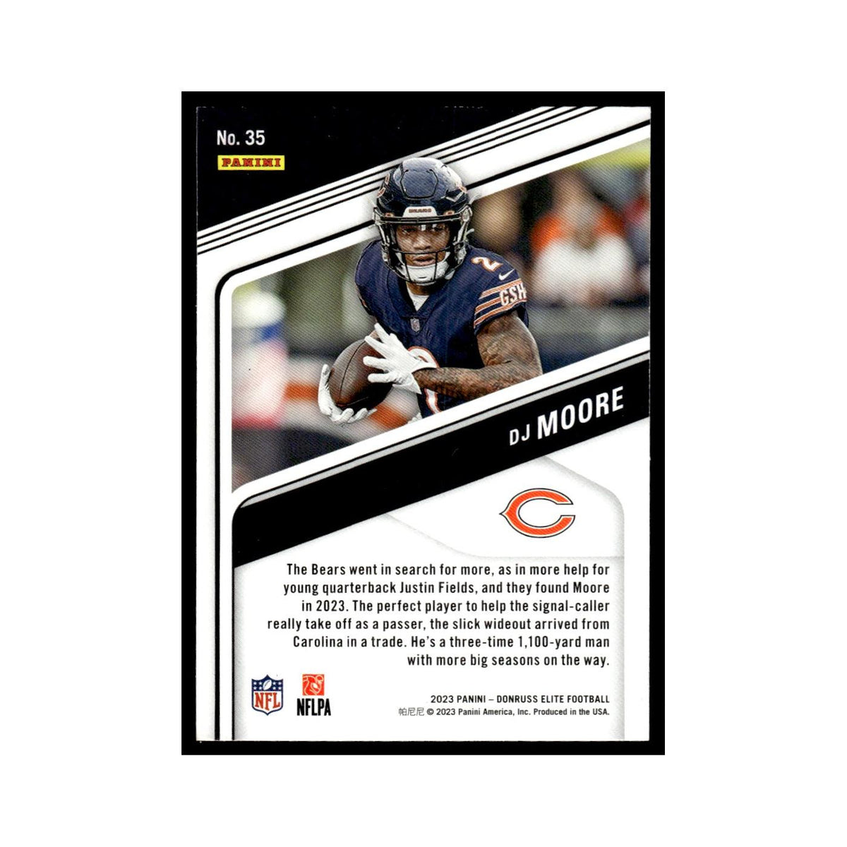 DJ Moore 2023 Donruss Elite #35 Chicago Bears Football Card NM