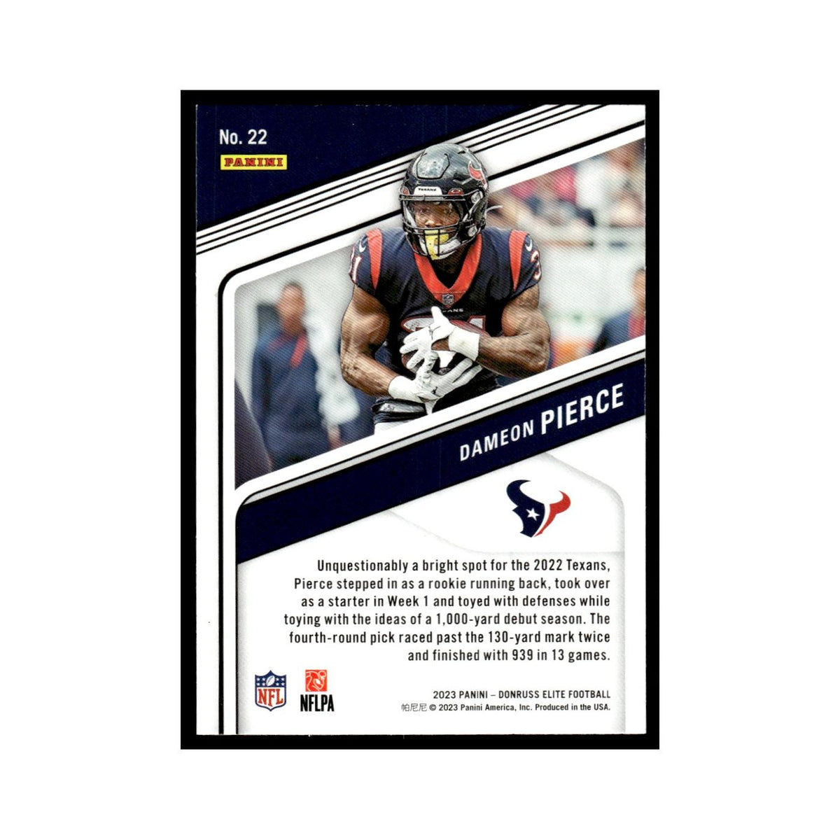 Dameon Pierce 2023 Donruss Elite #22 Houston Texans Football Card NM