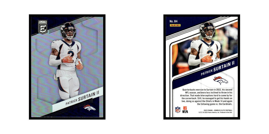 Patrick Surtain II 2023 Donruss Elite #84 Denver Broncos Football Card NM