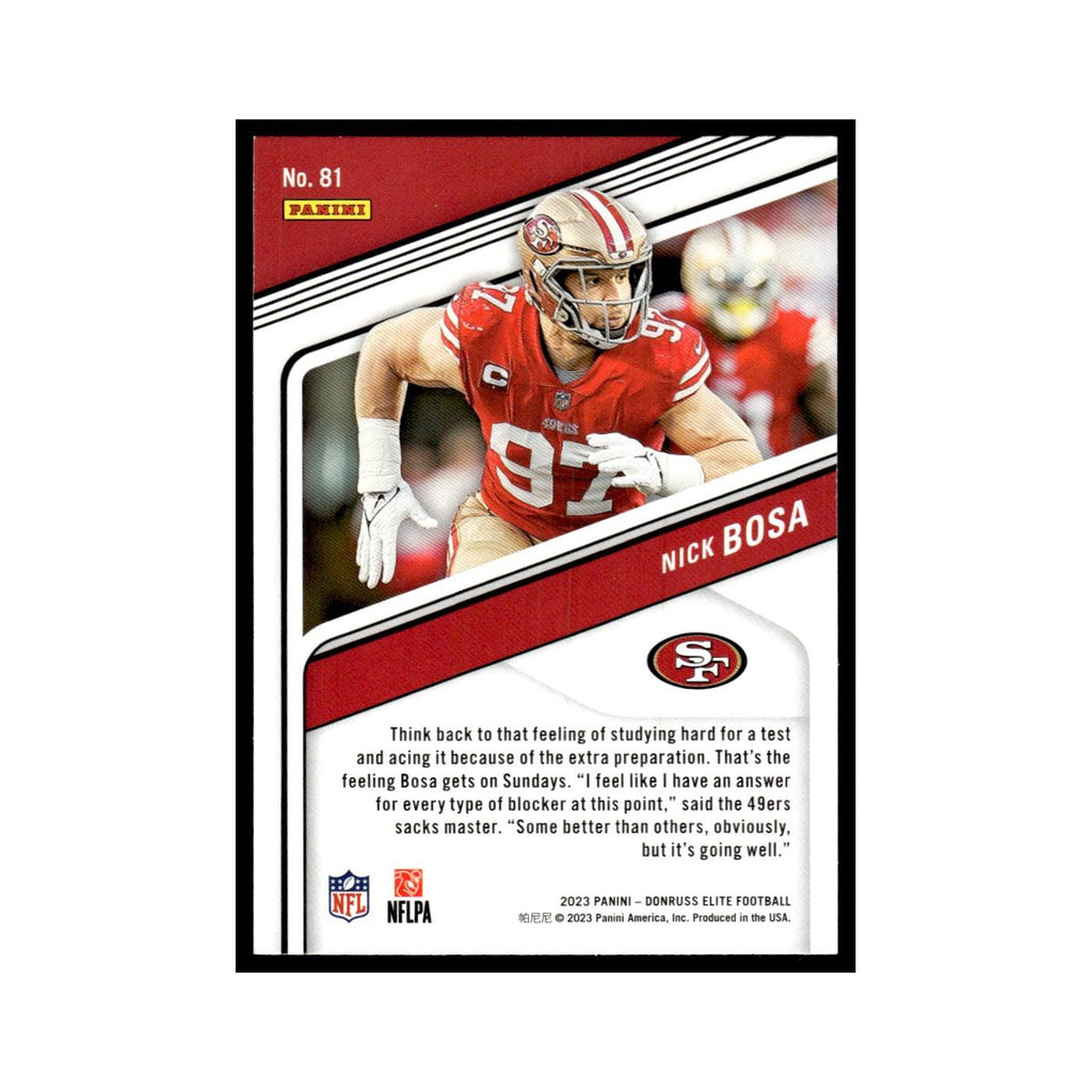 Nick Bosa 2023 Donruss Elite #81 San Francisco 49ers Football Card NM