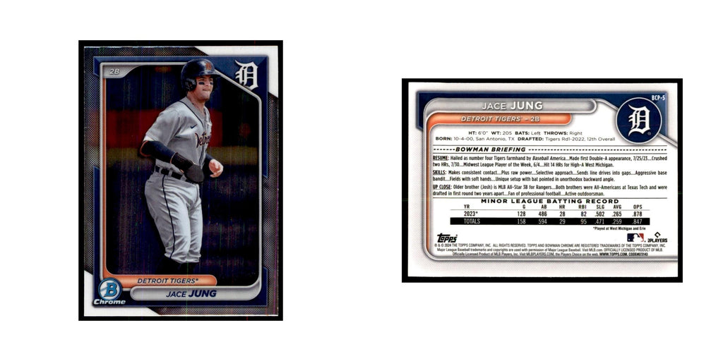 Jace Jung 2024 Bowman Chrome #BCP-5 Baseball Cards Baseball Card NM