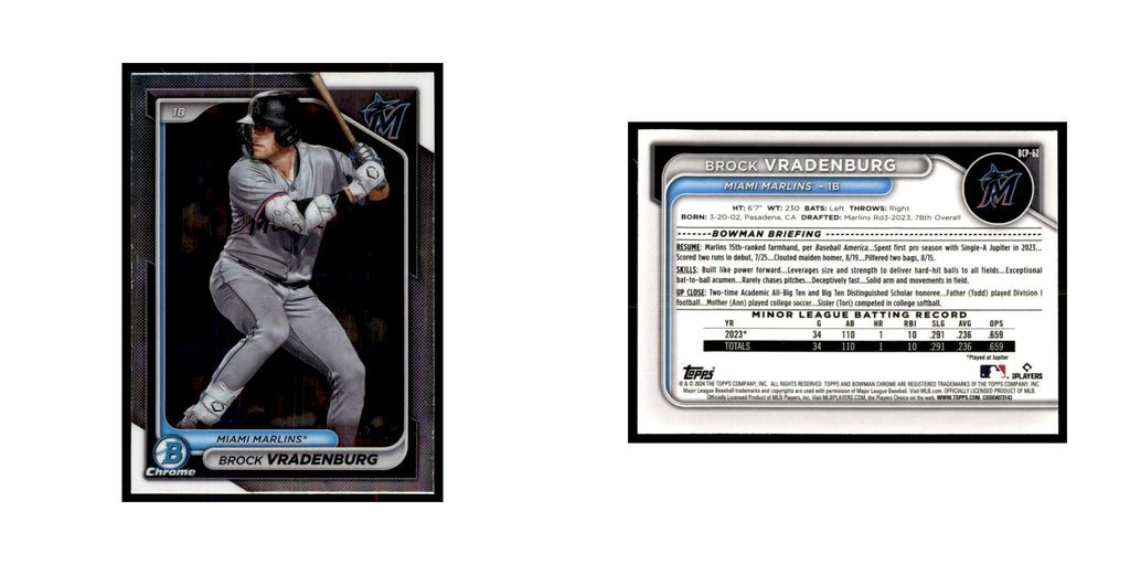 Brock Vradenburg 2024 Bowman Chrome #BCP-62 Baseball Cards Baseball Card NM