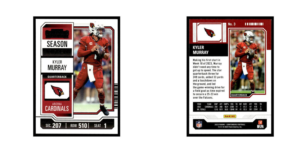 Kyler Murray 2023 Panini Contenders #3 Arizona Cardinals Football Card NM