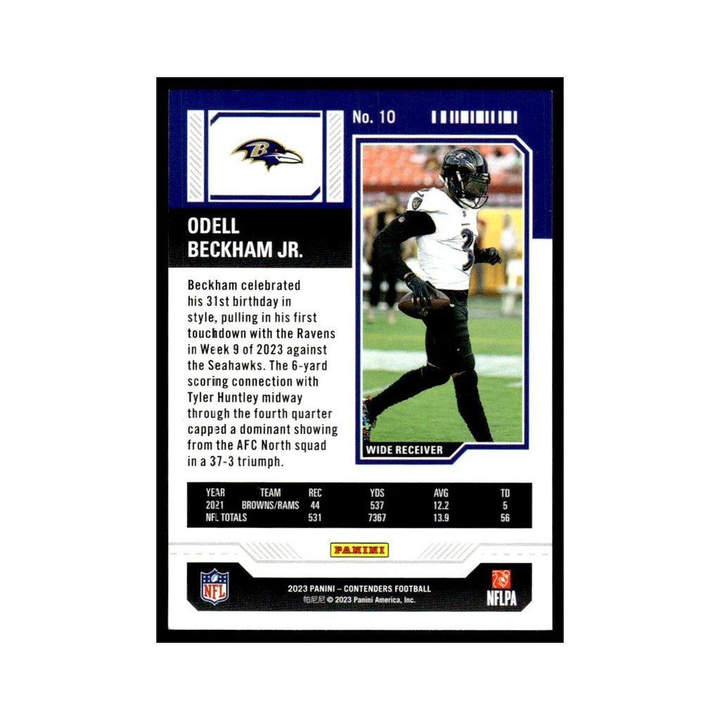 Odell Beckham Jr. 2023 Panini Contenders #10 Baltimore Ravens Football Card NM