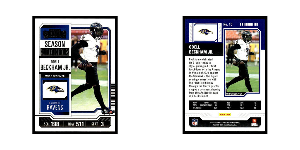 Odell Beckham Jr. 2023 Panini Contenders #10 Baltimore Ravens Football Card NM
