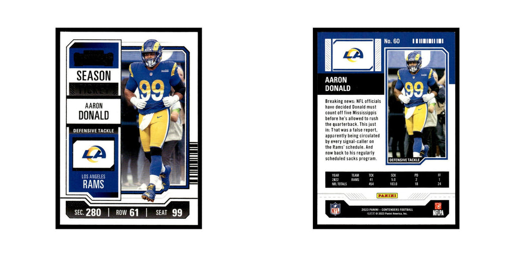 Aaron Donald 2023 Panini Contenders #60 Los Angeles Rams Football Card NM