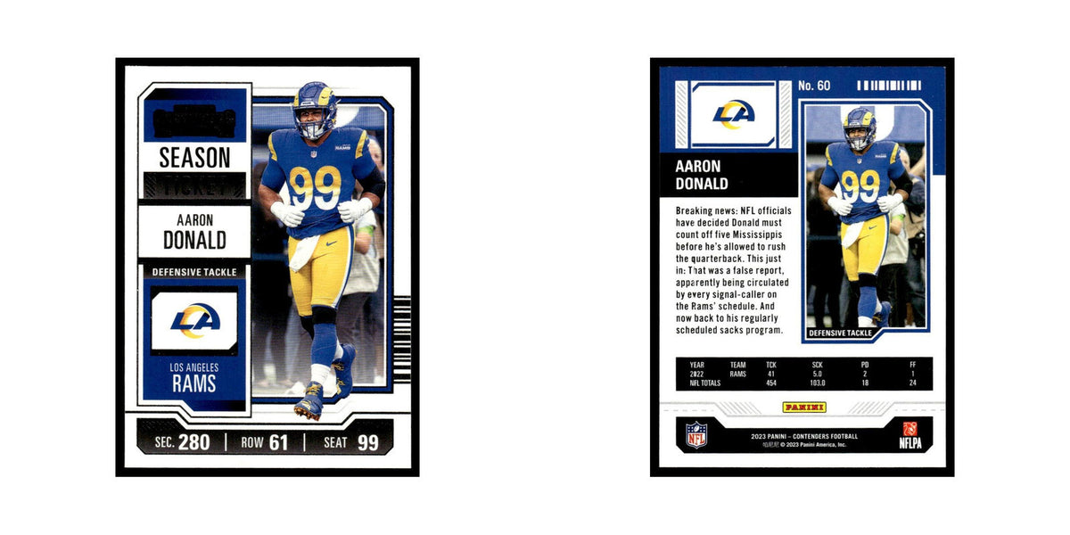 Aaron Donald 2023 Panini Contenders #60 Los Angeles Rams Football Card NM