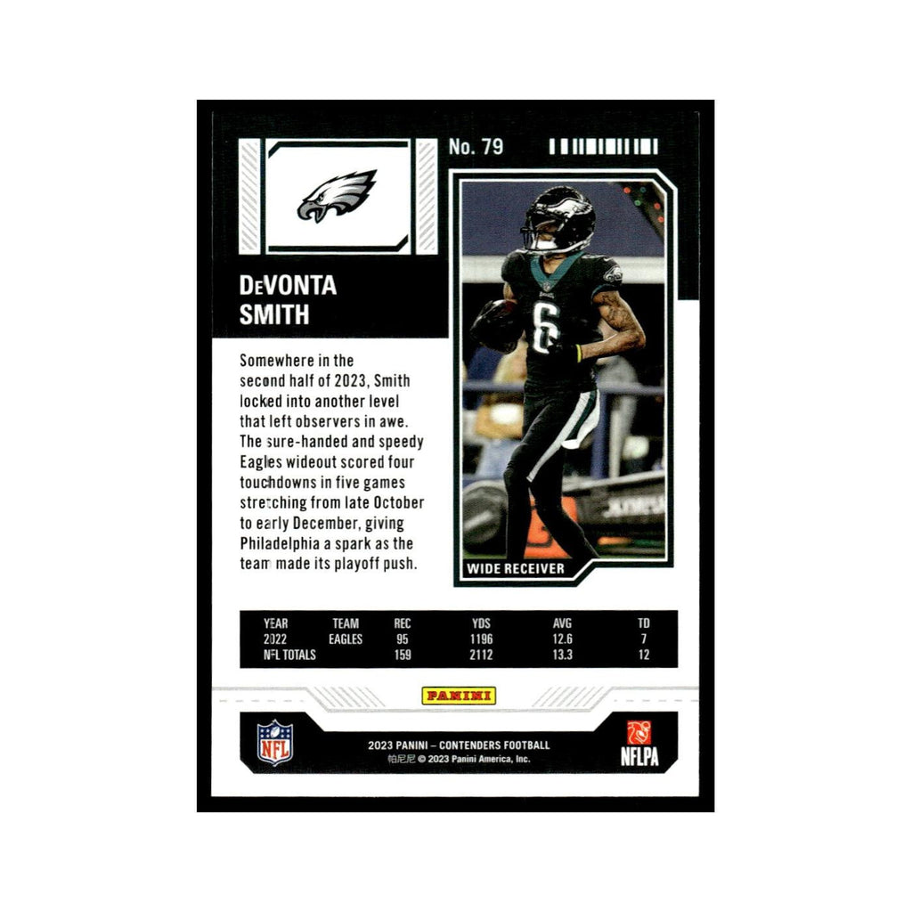 DeVonta Smith 2023 Panini Contenders #79 Philadelphia Eagles Football Card NM