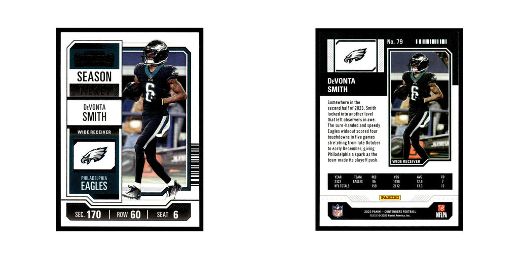 DeVonta Smith 2023 Panini Contenders #79 Philadelphia Eagles Football Card NM