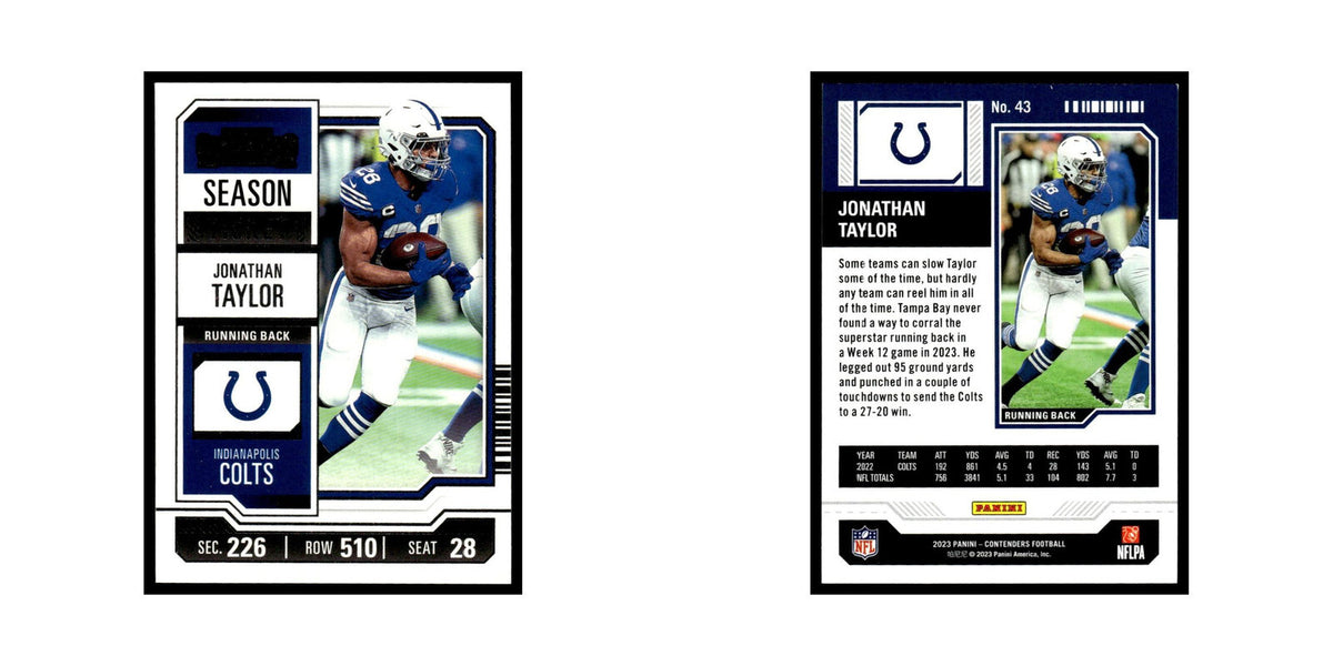 Jonathan Taylor 2023 Panini Contenders #43 Indianapolis Colts Football Card NM