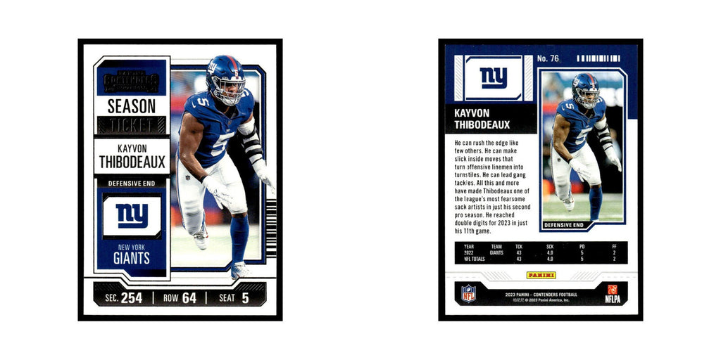 Kayvon Thibodeaux 2023 Panini Contenders #76 New York Giants Football Card NM