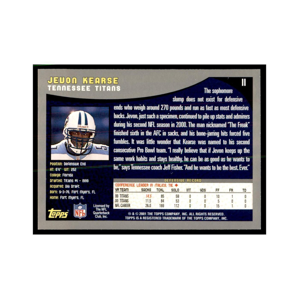 Jevon Kearse 2001 Topps #11 Football Cards Football Card NM