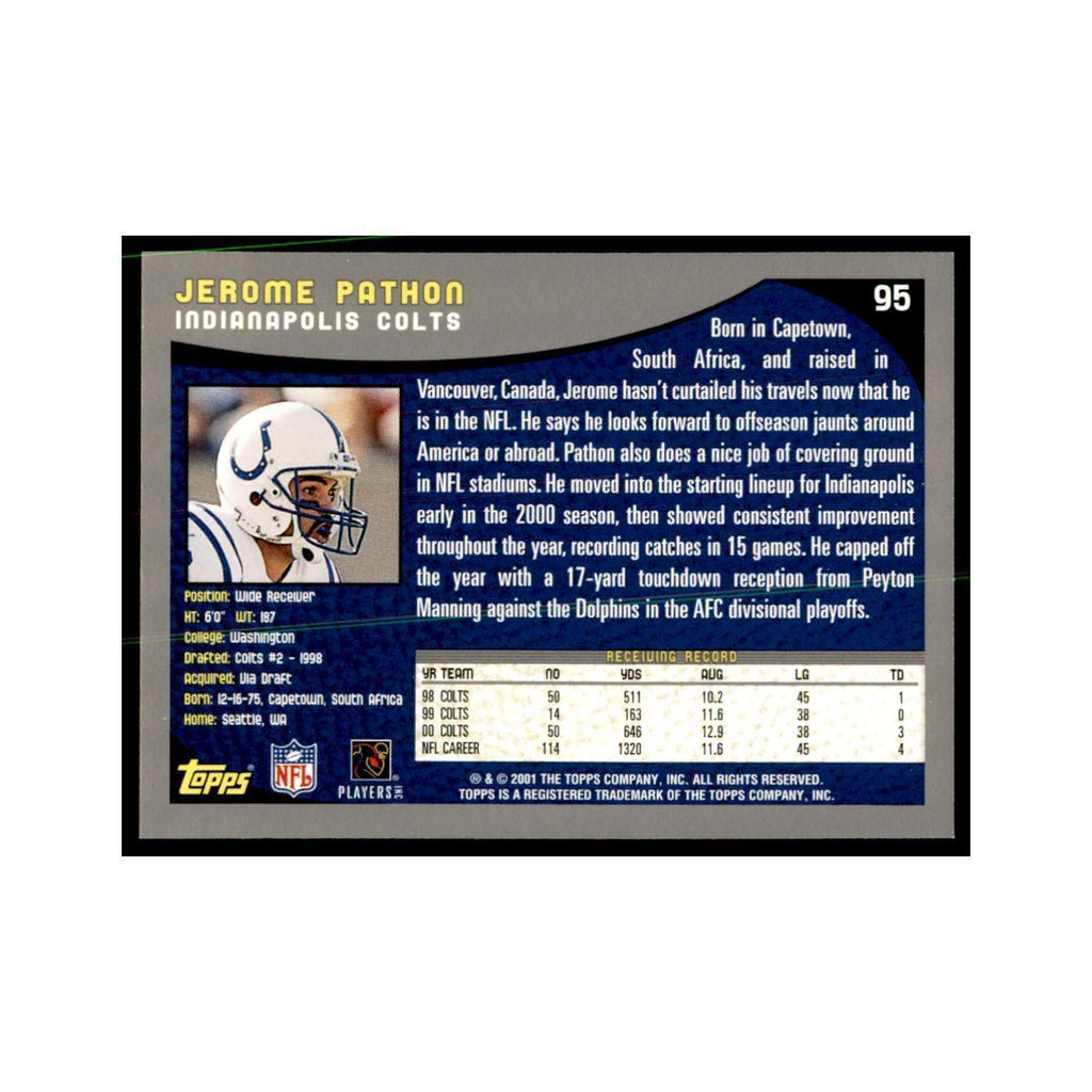 Jerome Pathon 2001 Topps #95 Football Cards Football Card NM