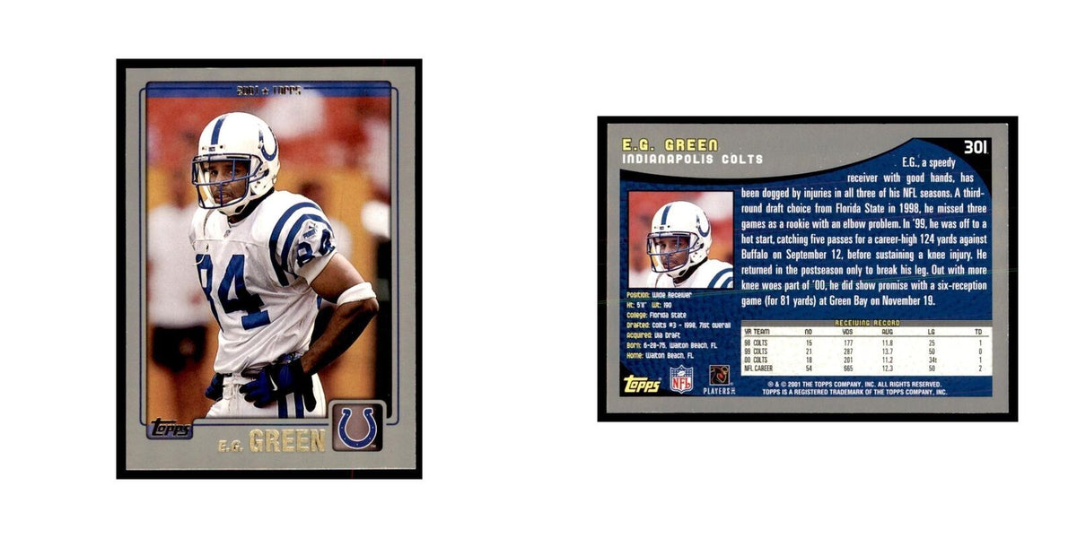 E.G. Green 2001 Topps #301 Football Cards Football Card NM