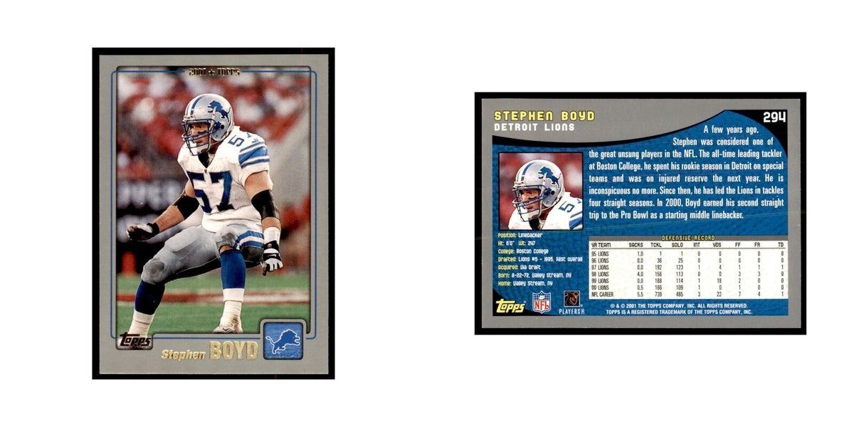 Stephen Boyd 2001 Topps #294 Football Cards Football Card NM