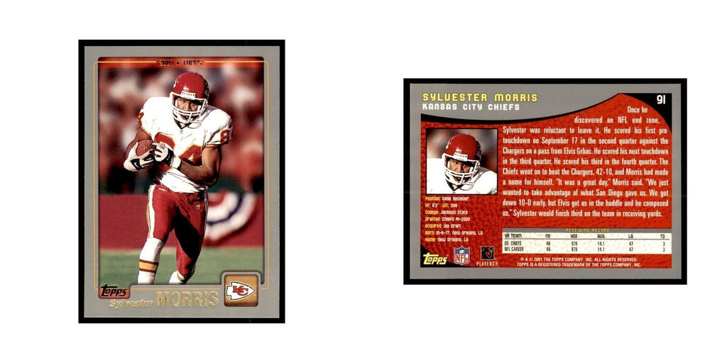 Sylvester Morris 2001 Topps #91 Football Cards Football Card NM