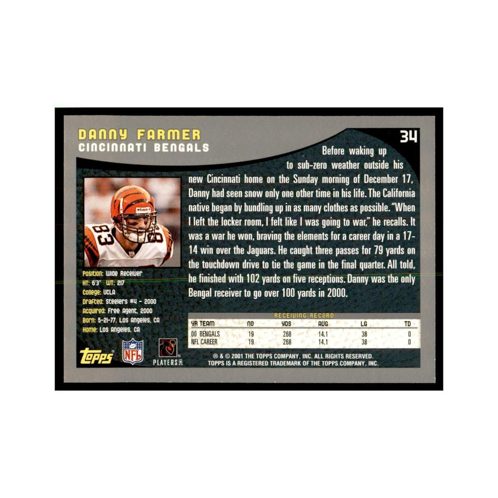 Danny Farmer 2001 Topps #34 Football Cards Football Card NM