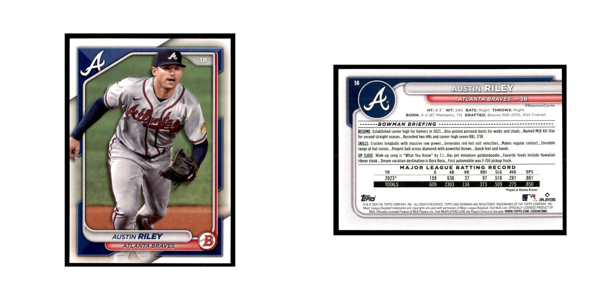 Austin Riley 2024 Bowman #58 Baseball Cards Baseball Card NM