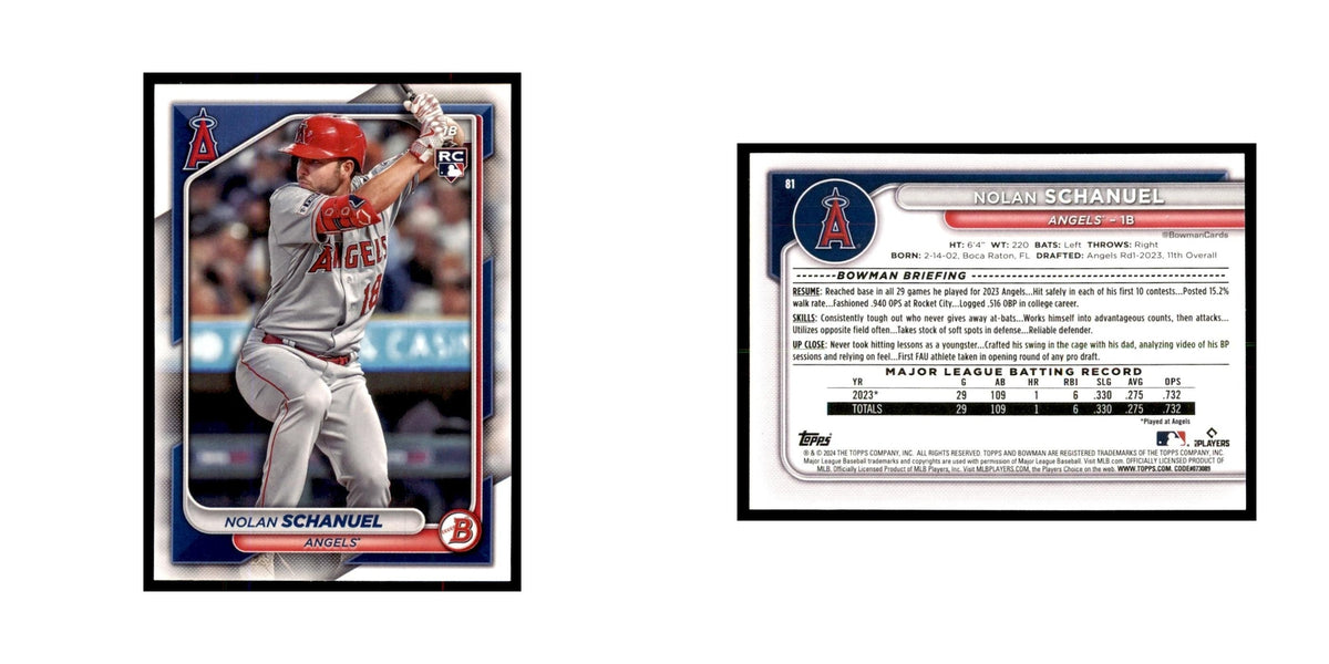 Nolan Schanuel Rookie 2024 Bowman #81 Baseball Cards Baseball Card NM